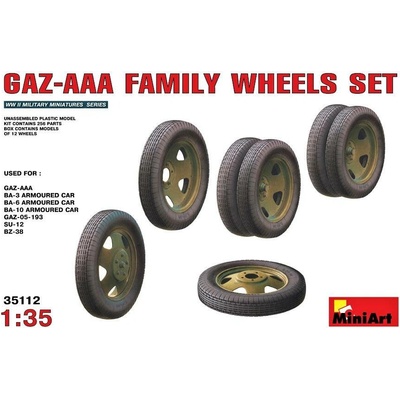 MiniArt GAZ AAA Family Wheel Set 12 Wheels 1:35