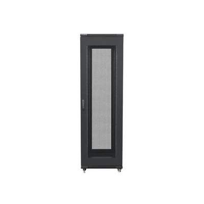 Lanberg Шкаф Lanberg 19" свободно стоящ 42U/600x800 (плосък пакет) с мрежеста врата черен (ff01-6842-23b)