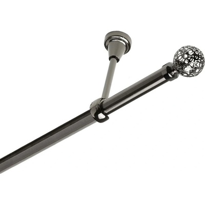 OK-GarnýžeCZ - Garnýž kovová jednořadá 19mm Koule retro onyx 300 cm do stropu / na tunýlek - bez kroužků