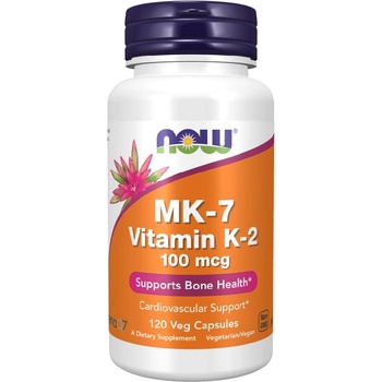 NOW NOW MK-7 Vitamin K-2 100mcg, 120 Veg Capsules