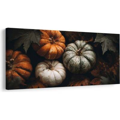 Obraz dýně v podzimním listí - 120x60
