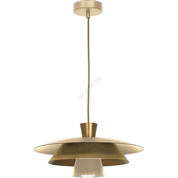 Luminex Пендел PLATO 1xE27/15W/230V бежов/златист (LU3171)