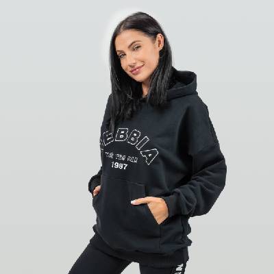 NEBBIA Дамски оувърсайз суичър Gym Rat Black S