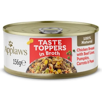 Applaws Chicken, Beef liver & Vegetable in Broth Месни хапки за куче с пилешко филе, черен дроб и зеленчуци в сос 156gr