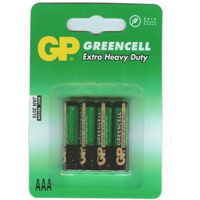 GP Batteries Батерии цинкови GP Greencell AAA, 1.5V, 4 бр (GPBMR034PK)