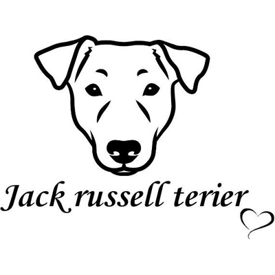 Nažehlovací nápis s motivem plemene - Jack russell terier Vzor: 1, Potisk: bílá, Motiv: srdce
