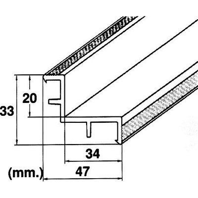 Kripsol Roll rošt – hrana MP200-LAF přelivného žlábku, 2 m