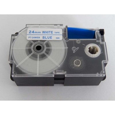 Compatible Съвместима лента с Casio XR-24WEB 24mm x 8m син шрифт / бял фон (XR24WEB)