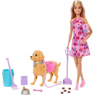 Barbie Malibu prechádzka so psikom čistotníkom