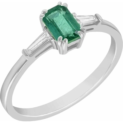 Eppi Elegantní zlatý prsten se smaragdem a diamanty Gracie R31470
