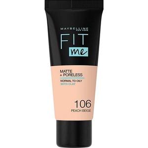 Maybelline New York Maybelline Фон дьо тен Fit Me Matte, 106 Peach, 30 ml - baby