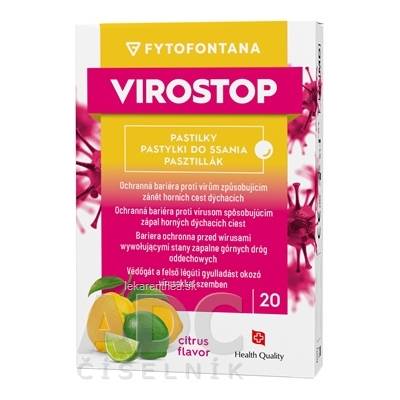 fytofontana VIROSTOP pastilky na cmúľanie, príchuť citrusová (inov.2024, zdravotnícka pomôcka) 1x20 ks