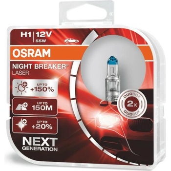 Image 1 of OSRAM NIGHT BREAKER LASER H1 55W 12V 2x (64150NL-HCB)