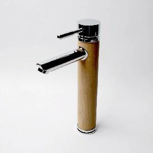 Inter Ceramic висок смесител за умивалник с едноръкохватков механизъм, хром-дърво (1458237)