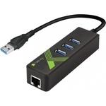 TECHLY IDATA USB-ETGIGA-3U2 USB 3.0 към RJ45 Gigabit мрежова карта/адаптер, 3x USB 3.2 хъб (IDATA USB-ETGIGA-3U2)