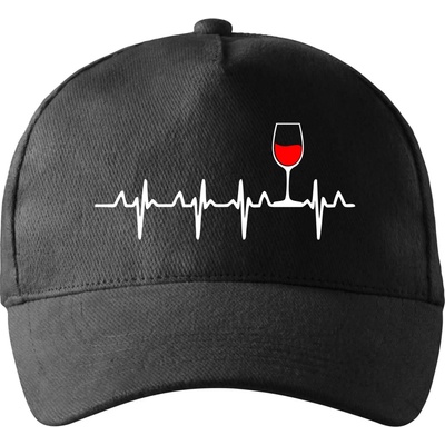 Víno ekg so zahnutým šiltom a látkovou sponou Čierna