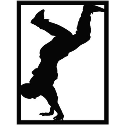 Bondecor Moderní černobílý obraz "Breakdance" Barva: Bílá