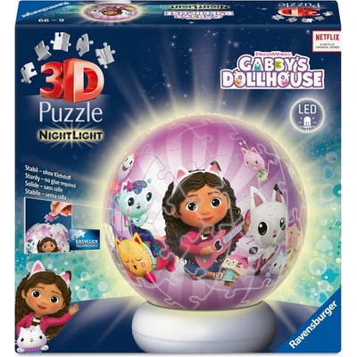 RAVENSBURGER 3D Puzzleball Gábinin kúzelný domček (Nočná edícia) 72 ks