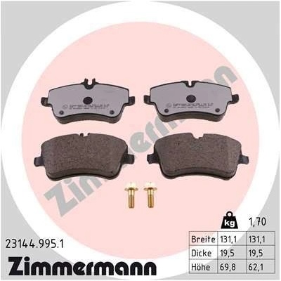 Sada brzdových platničiek kotúčovej brzdy ZIMMERMANN 23144.995.1
