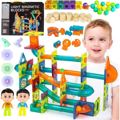Doris magnetická svítící stavebnice se skluzavkou Light Magnetic 202 ks
