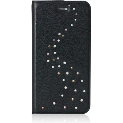 Bling My Thing Primo Milky Way Angel Tears - кожен калъф, тип портфейл с кристали Сваровски за iPhone 8, iPhone 7 (черен)