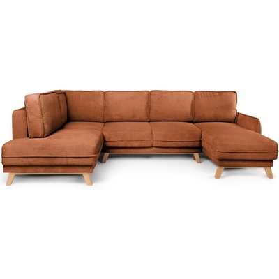 Bonami Оранжев сгъваем ъглов диван от рипсено кадифе (ляв ъгъл/"U" форма) Tori - Bonami Selection (TORIULEFTCORNERPOSO40)