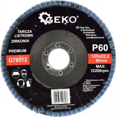 Brúsny lamelový kotúč 125 x 22,2 zrno 60 ZIRKON, GEKO