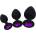 SuperLove Jewel Silicone Butt Plugs Training Kit Black-Purple