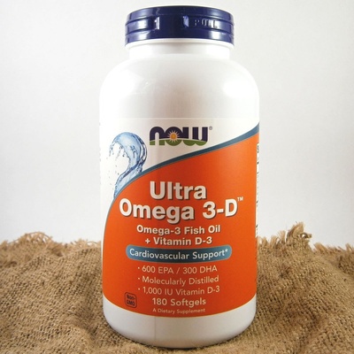 Now Ultra omega-3 s vitaminem D 180 softgel kapsúl