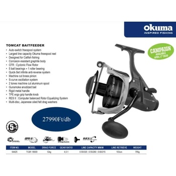 Okuma Tomcat 18000 Bait Feeder Reel