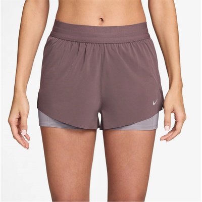 Nike Дамски къси панталони Nike Dri-FIT Swift Womens Mid-Rise 3 2-in-1 Shorts - Tattoo/Violet
