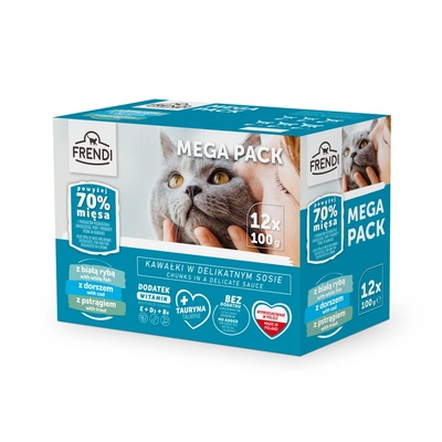 Frendi паучове с храна за котки (бяла риба/треска/пъстърва) 12x100g