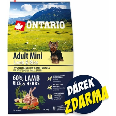 Ontario Adult Mini Lamb & Rice 6,5 kg