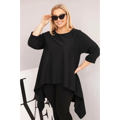 Kesi Dámska tunika Plus Size bavlnená s asymetrickým strihom Hnedá