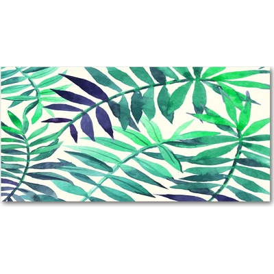 Fotoobraz sklenený na stenu do obývačky tropické lístia 100x50 cm