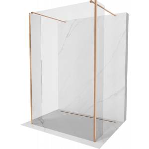 Mexen Kioto свободностояща душ стена 115 x 30 x 30 см, прозрачна, четкана мед - 800-115-030-222-65-00-030 (800-115-030-222-65-00-030)
