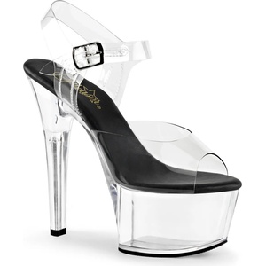 Pleaser USA Pleaser Aspire-608 Clear-Black/Clear 39