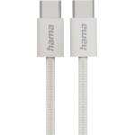 Hama Кабел за зареждане "Fabric", USB-C - USB-C, 1 m, Nylon, сив (201728) - hits