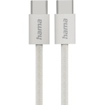 Hama Кабел за зареждане "Fabric", USB-C - USB-C, 1 m, Nylon, сив (201728) - hits