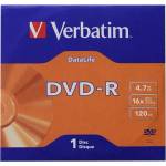 Verbatim DVD-R, 4.7 GB, 16x, AZO покритие, в картонена кутия (043844 / 50)