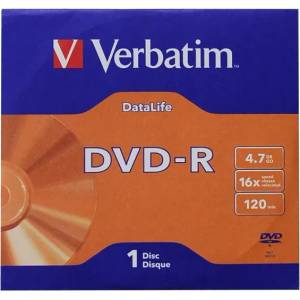 Verbatim DVD-R, 4.7 GB, 16x, AZO покритие, в картонена кутия (043844 / 50)