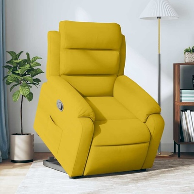 vidaXL 3205099 Zvedací polohovací samet Žlutá