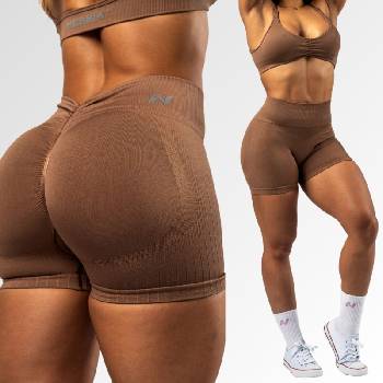Nebbia bezešvé push-up šortky s vysokým pasem Totally Seamless 304 brown