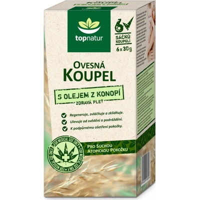 Topnatur Ovesná koupel s olejem z konopí 6 x 30 g