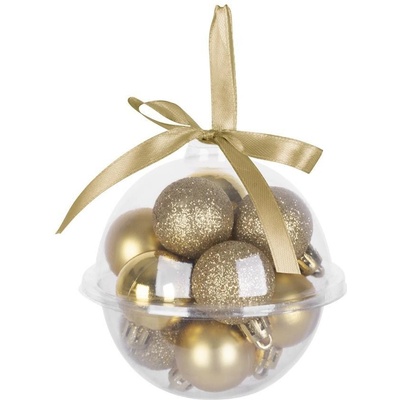 MagicHome Koule Vánoce 12 ks 3 cm zlaté na vánoční stromek ST8091064