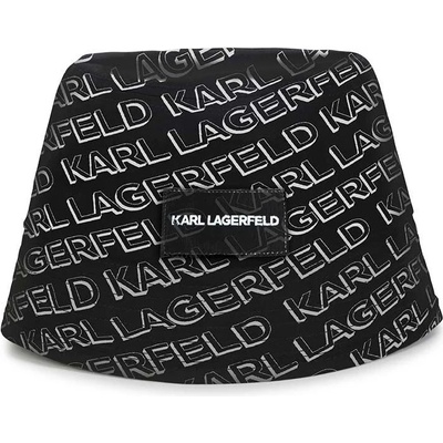 Karl Lagerfeld Детска памучна капела Karl Lagerfeld в черно от памук (Z21034)