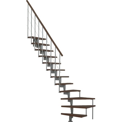 Minka STAIRS Lomené modulové schodiště Style Turn ořech/šedá, 304,2 cm