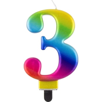 Image 1 of Godan Свещ за рожден ден 3 дъга