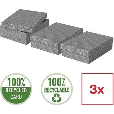 Esselte Home, set 3 ks, velikost M nízký, šedá 628285 – Hledejceny.cz