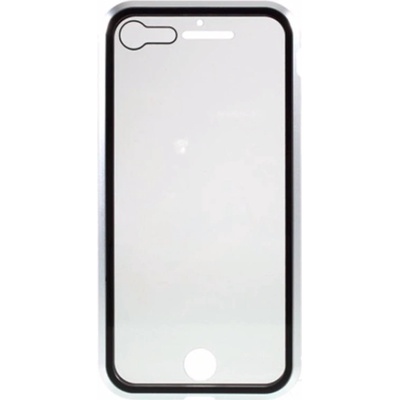 SES Ochranné s hliníkovém magnetickém rámčekom a ochranném sklom Apple iPhone 8 - strieborné